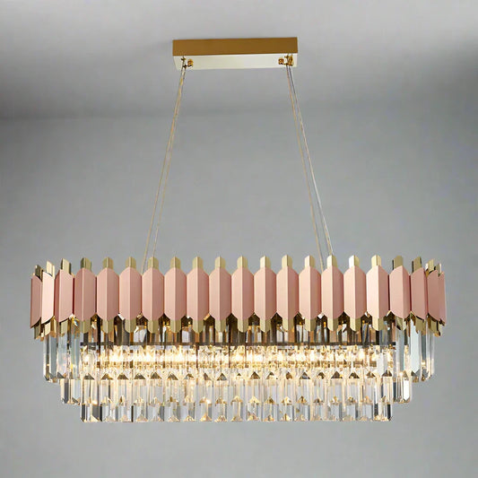 Gio 39" Rose Gold Dining Room Chandelier