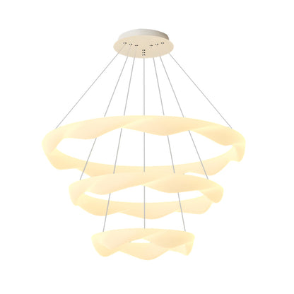 Creative Cream Style Designer Rings 3 Step Dimming Modern Chandelier