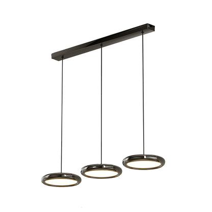 Modern 1/3-Light Black/chrome Round Metallic LED Pendant Light