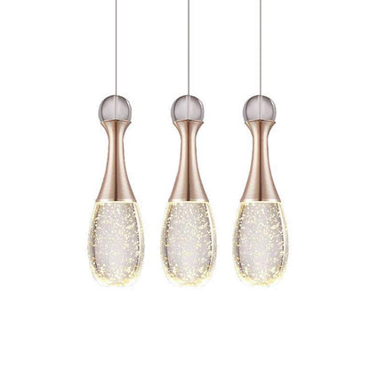 Mini Crystal Electroplated Metal LED Modern Pendant Light Hanging Lamp