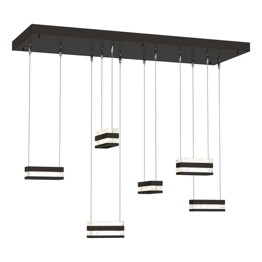 Stacks 6-Light LED Pendant LED Clear Glass (ZM) in Oil Rubbed Bronze
