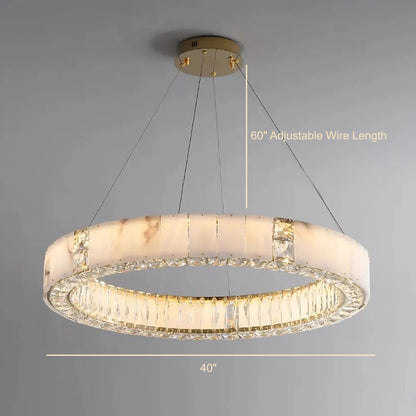 Natural Marble & Crystal Modern Ceiling Light Fixture