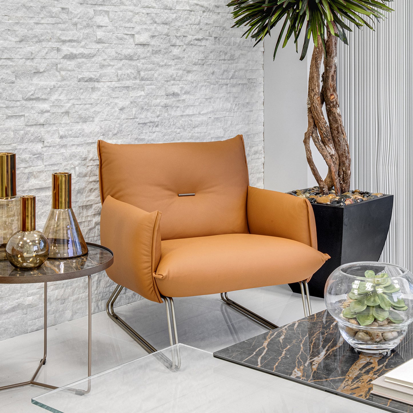 Margot Chair - Honey Leather