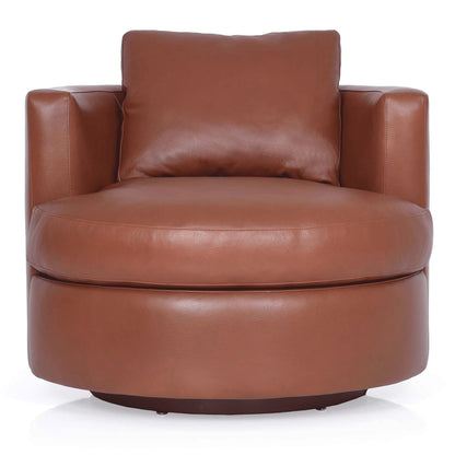 Emma Swivel Chair - Molasses Leather