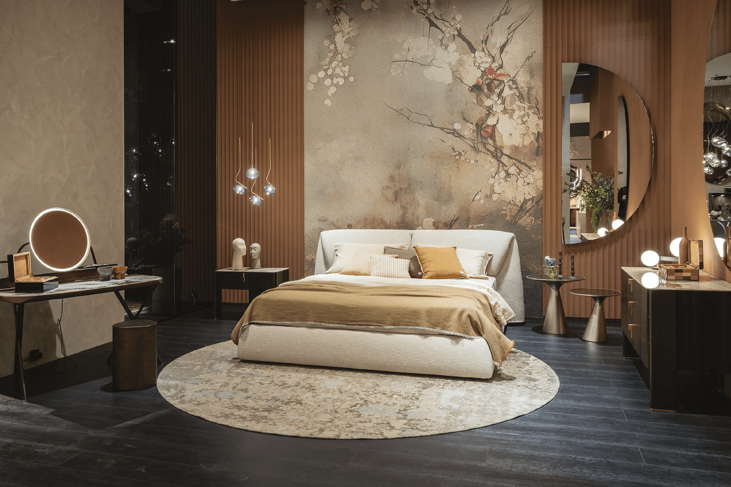 Simon King Bed - Cream/Taupe