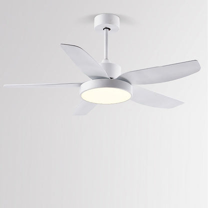 46 Inch LED 6-Speed Downrod Ceiling Fan Lights with Remote and 5 Quiet Reversible Blades