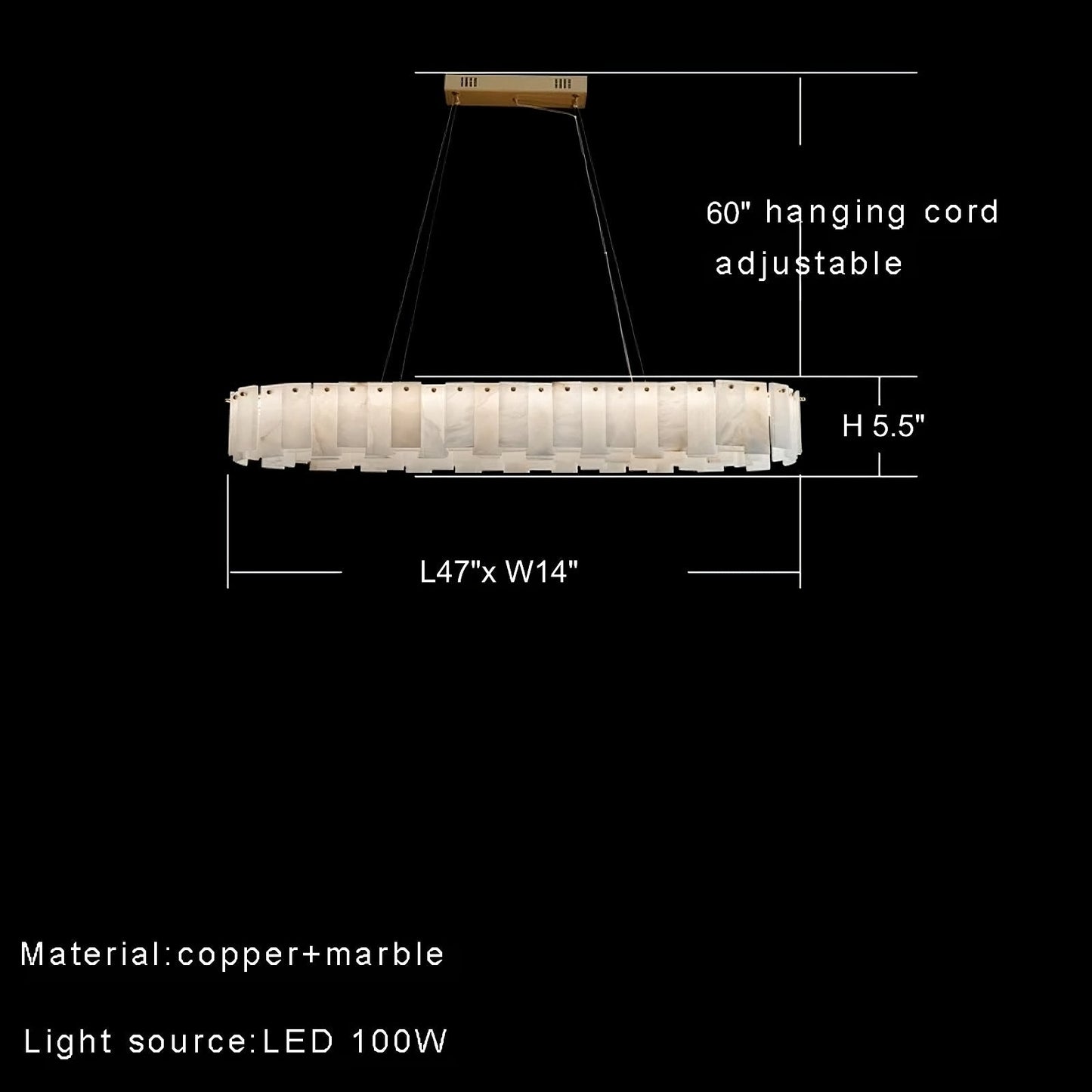 Moonshade Marble Dining Room Chandelier