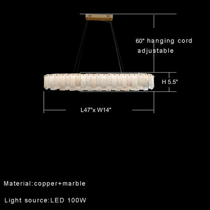 Moonshade Marble Dining Room Chandelier