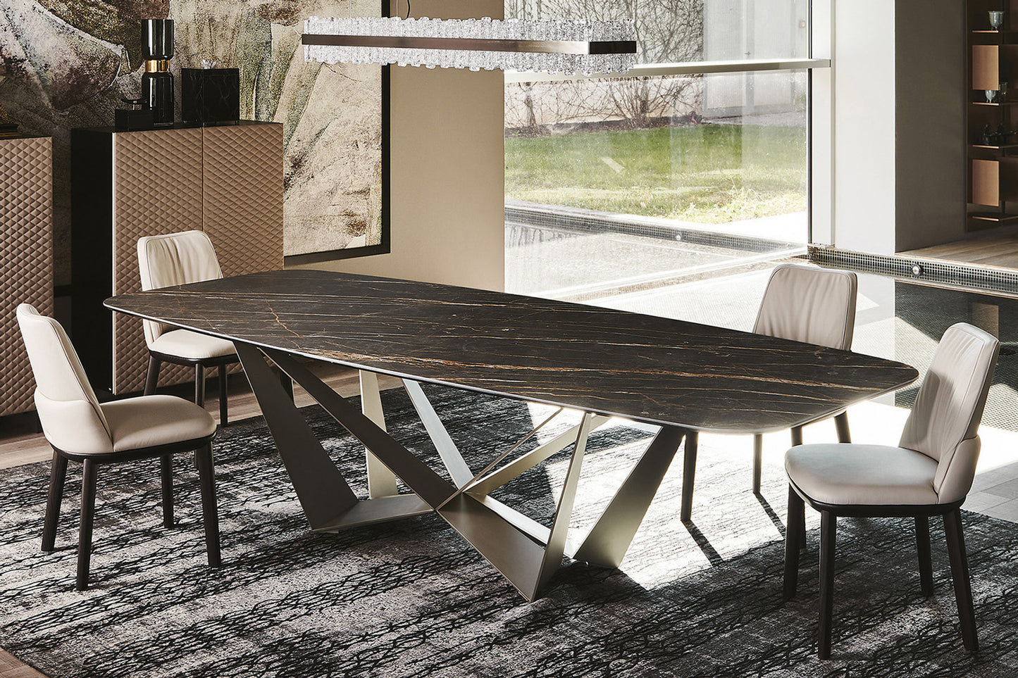 Skorpio Keramik Dining Table - 118 In