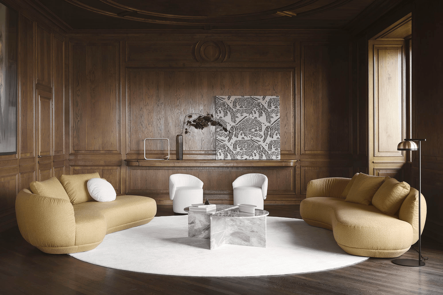 Andali Sofa - Mustard Fabric