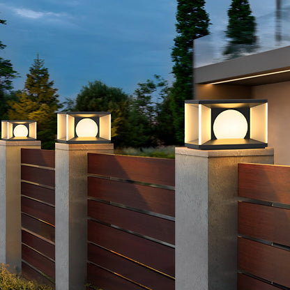 Square LED Waterproof Modern Solar Post Caps Lights Deck Post Lights