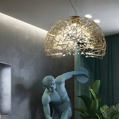 Metal Crystal Semicircular Sphere Stars Sparkle Post-Modern Chandelier
