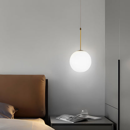 Modern 1/3-Light White Glass Globe Island Pendant Light in Gold Finish