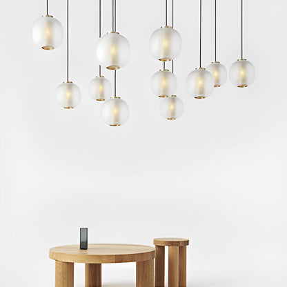 Round Lantern Shaped Glass LED Modern Pendant Light Hanging Ceiling Lights