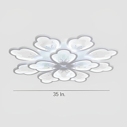 Flower Shaped Dimmable LED White Nordic Chandelier Light Flush Mount Lighting