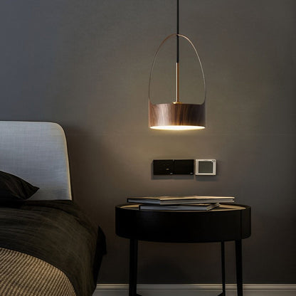 Wood Texture Acrylic LED Creative Nordic Small Chandelier Pendant Lamp