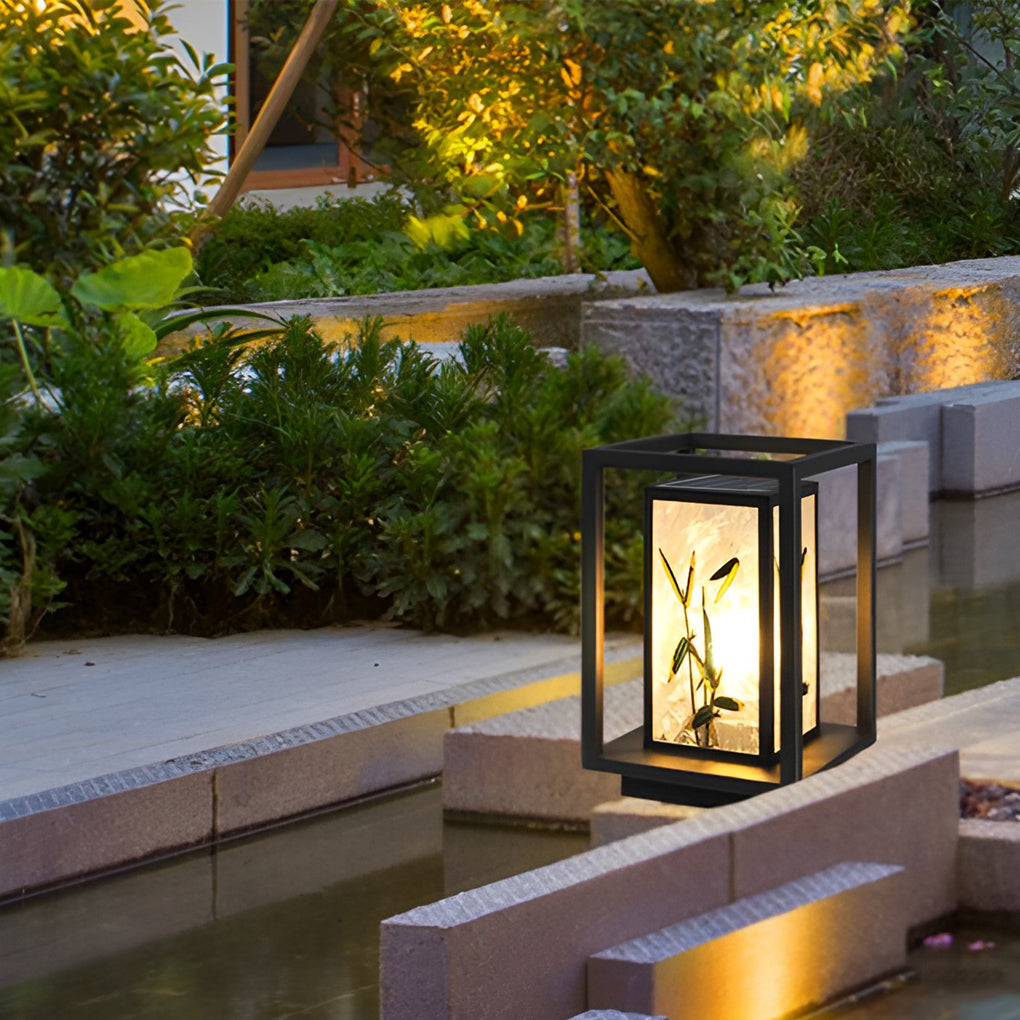Landscape Pattern LED Waterproof Modern Solar Path Lights Deck Post Lights
