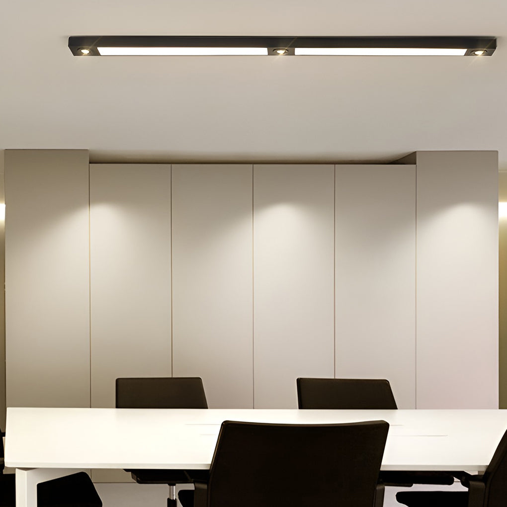 Rectangle Strip LED Black Modern Ceiling Lights Spot Light – Ceenwe