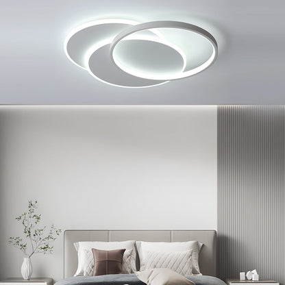 White 3 Circle Acrylic Art LED Flush Mount Ceiling Light