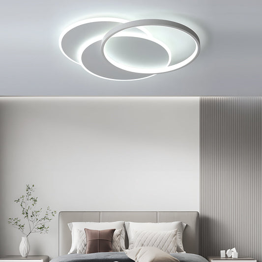 White 3 Circle Acrylic Art LED Flush Mount Ceiling Light