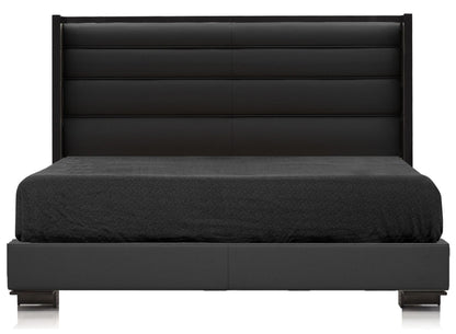 Black & More Bed - Black Leather