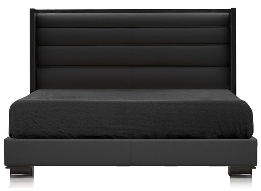 Black & More Bed - Black Leather