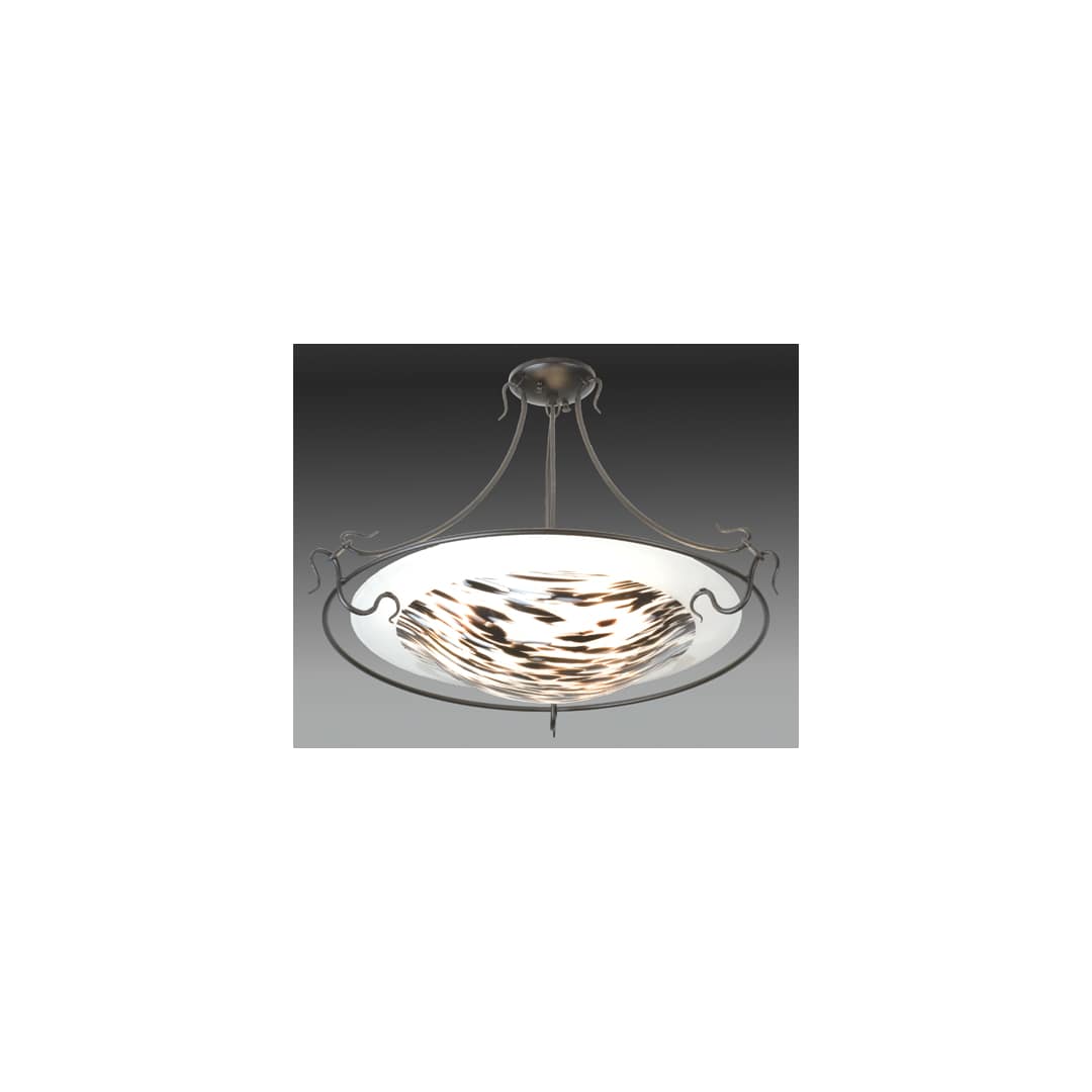 3 Light 28" Wide Pendant with Handmade Shade