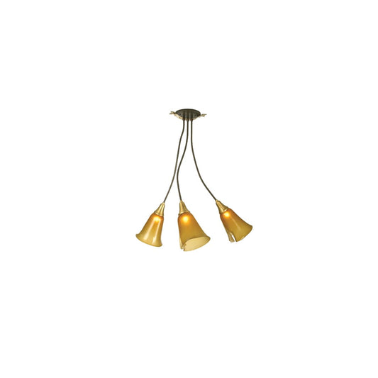 3 Light 26" Wide Multi Light Pendant with Handmade Shade