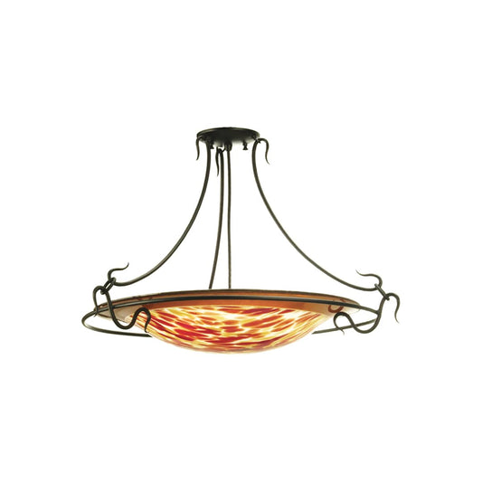 3 Light 30" Wide Pendant with Handmade Shade
