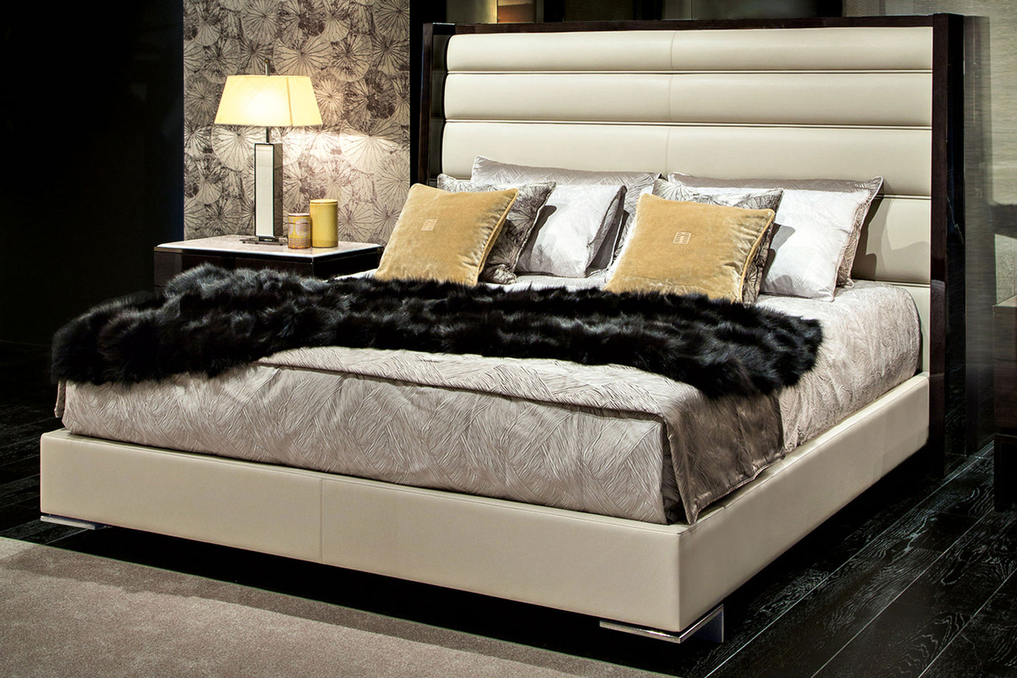 Black & More Bed - Ivory Leather