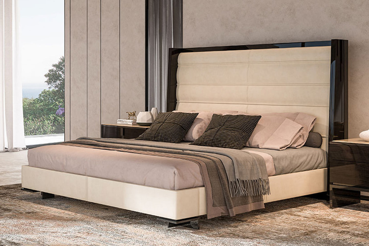 Black & More Bed - Ivory Leather