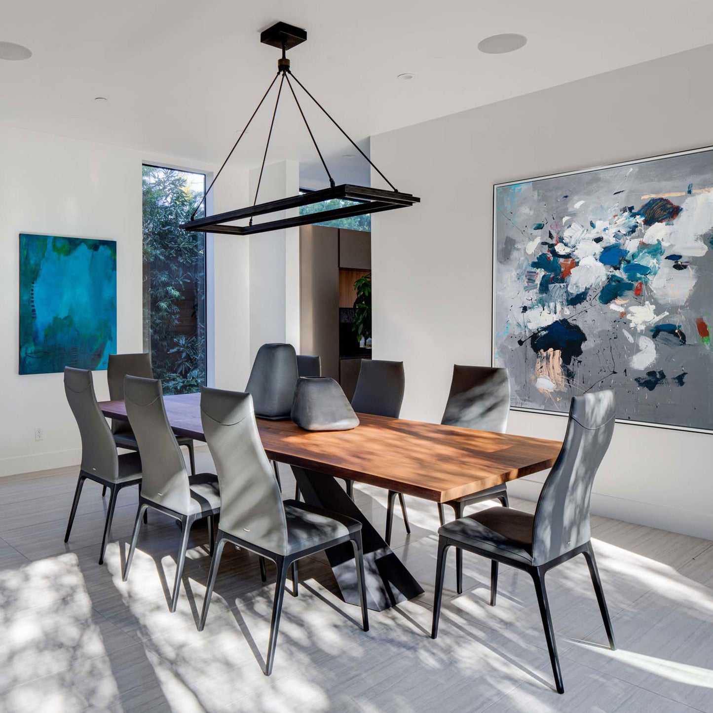 Eliot Wood Dining Table - Burnt Oak/Graphite