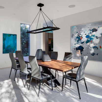 Eliot Wood Dining Table - Burnt Oak/Graphite