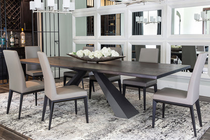 Eliot Wood Dining Table - Burnt Oak/Graphite