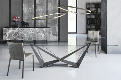 Skorpio Glass Dining Table - 118 In