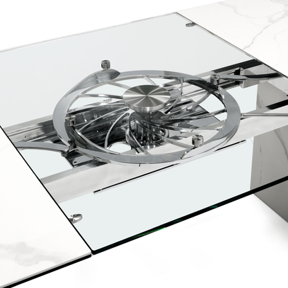 Quasar Extension Dining Table - Ceramic/Glass