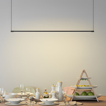 Minimalist Long Strip LED Stepless Dimming Black Nordic Chandelier Light