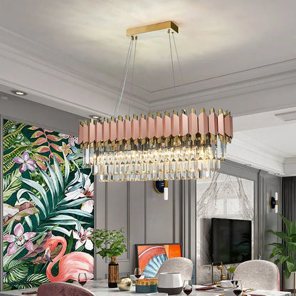 Gio 39" Rose Gold Dining Room Chandelier