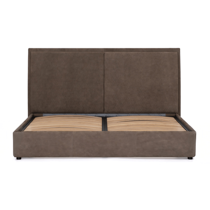 Stay King Bed - Brown Leather