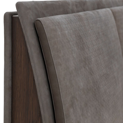 Stay King Bed - Brown Leather