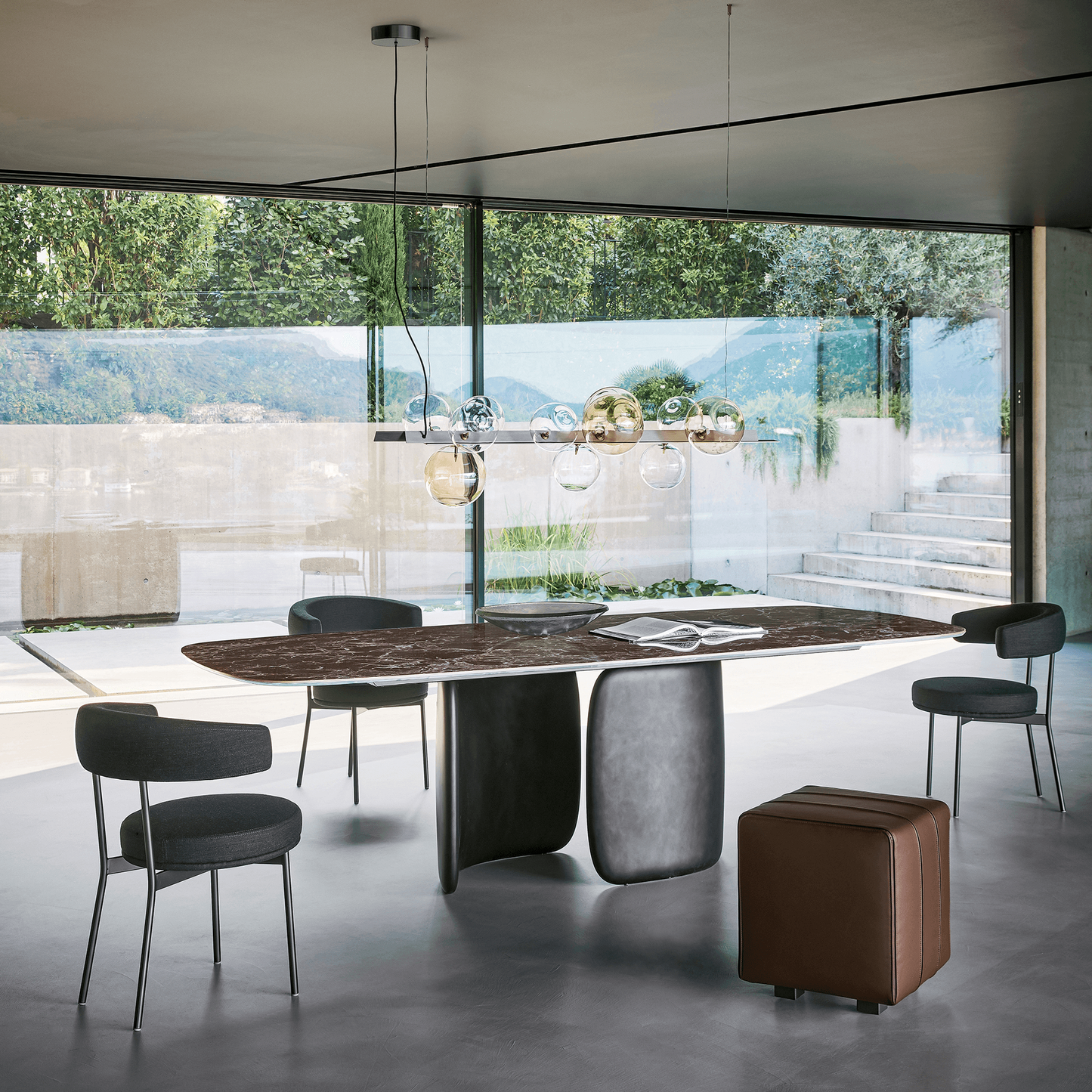 Mellow Dining Table - Brushed Lead