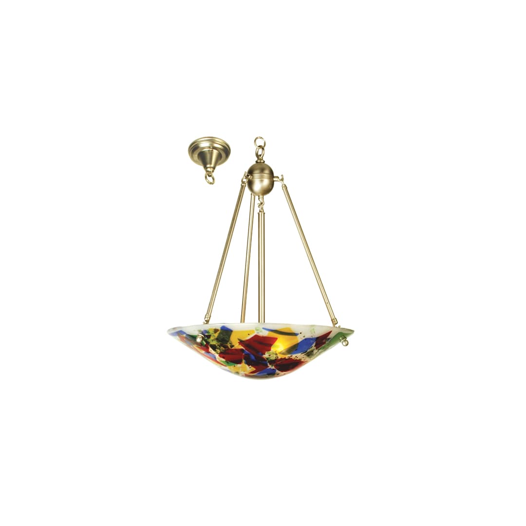 3 Light 20-1/2" Wide Pendant with Handmade Shade
