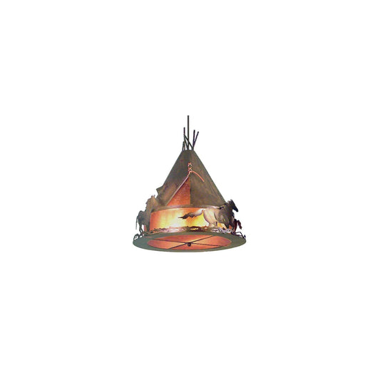 4 Light 24" Wide Pendant with Handmade Shade