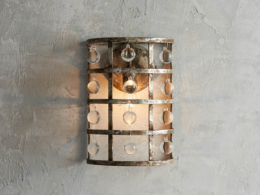 La Cage Sconce in Silver Clay