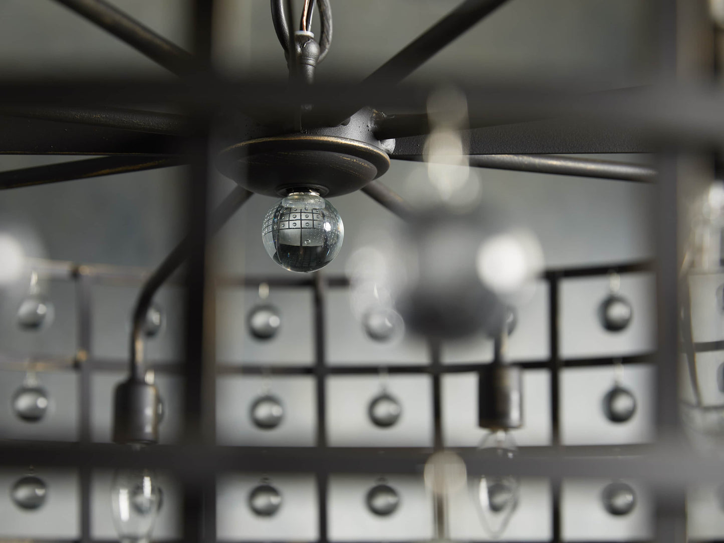 La Cage 8 Light Chandelier in Bronze