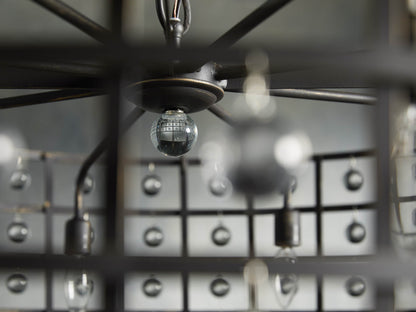 La Cage 8 Light Chandelier in Bronze