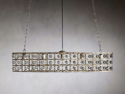 La Cage Oval Chandelier in Silver Clay