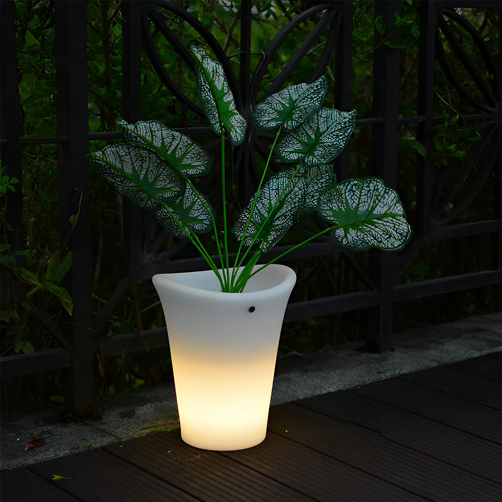 solar planter pots Waterproof Luminous Flowerpot Planter Intelligent Solar Outdoor Lights –  Ceenwe