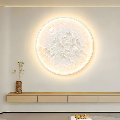 Nordic Moon Wall Sconce - Round Mountain Moon Decorative Painting Lamp