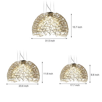 Metal Crystal Semicircular Sphere Stars Sparkle Post-Modern Chandelier